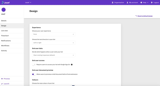 Josef Design Tab