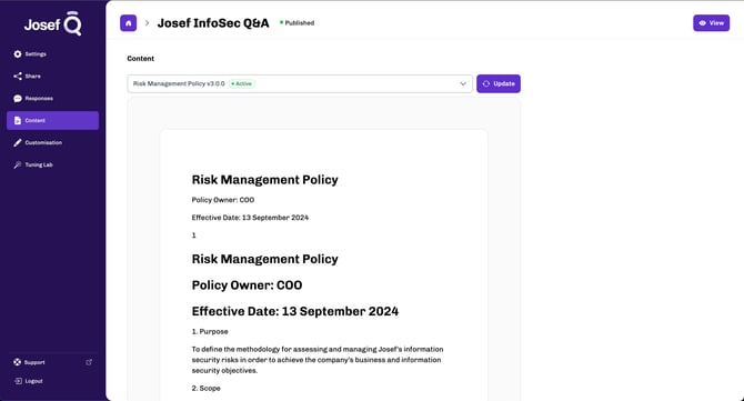 Josef Q - Update Feature
