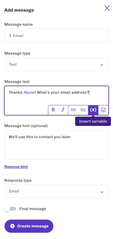 Create messages